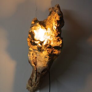 Landelijke wandlamp van drijfhout