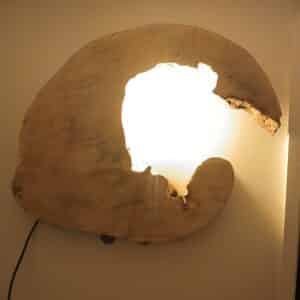 Boomstamschijf wandlamp