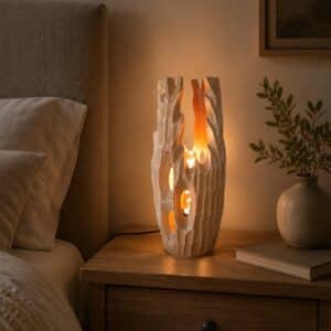 Nachtlamp tafellamp van teak hout